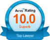 Avvo rating 10.0 top lawyer badge